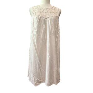 Vintage-Inspired Old Navy White Lace Yoke Sleeveless Dress M
